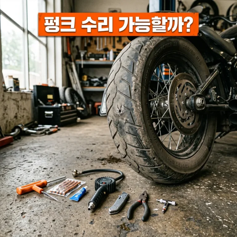 오토바이 타이어 펑크 수리 가능 여부와 비용 — 지렁이·내부패치·교체 기준 총정리