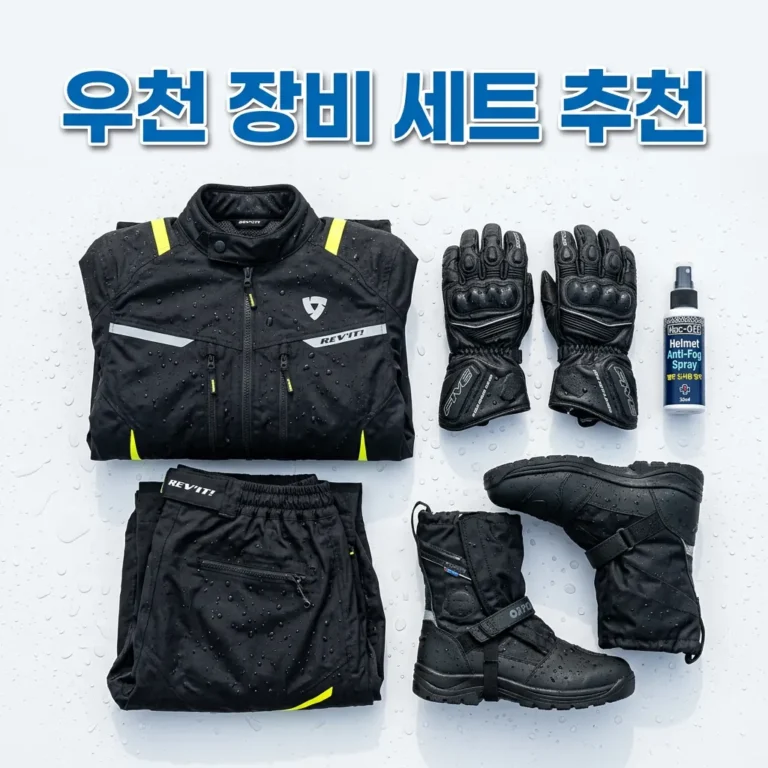 출퇴근 바이크 우천 장비 세트 — 비 와도 출근 막히지 않는 4가지 필수 구성