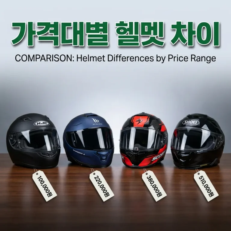 오토바이 입문 헬멧 가격대별 차이 완전 정리 — 10만·20만·30만·50만 원, 뭐가 다른가요?