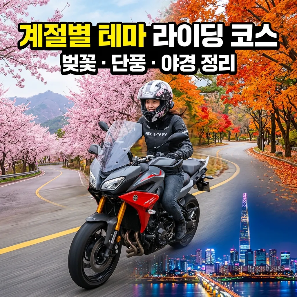 오토바이 계절별 테마 라이딩 코스 벚꽃 단풍 야경 정리
