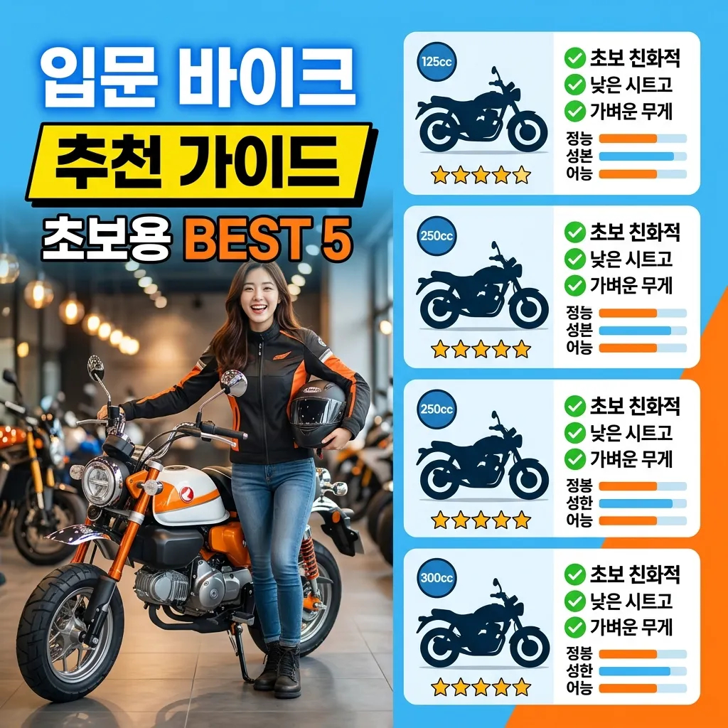 입문 오토바이 추천 2026년 배기량별 가격 선택 기준