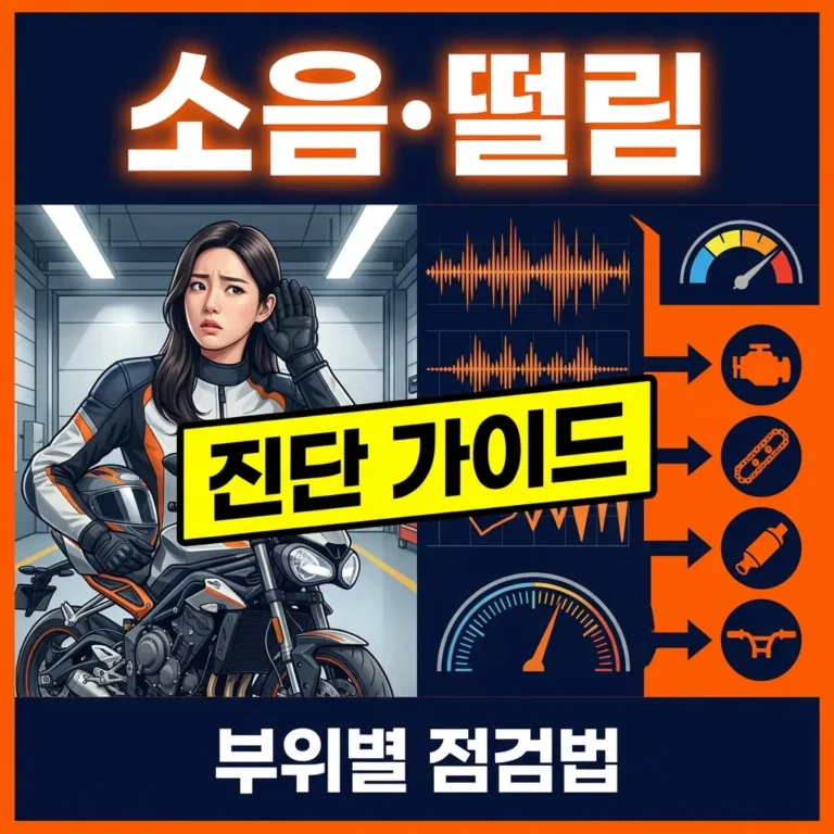 오토바이 소음·떨림 진단 가이드 (부위별 원인·점검·비용)