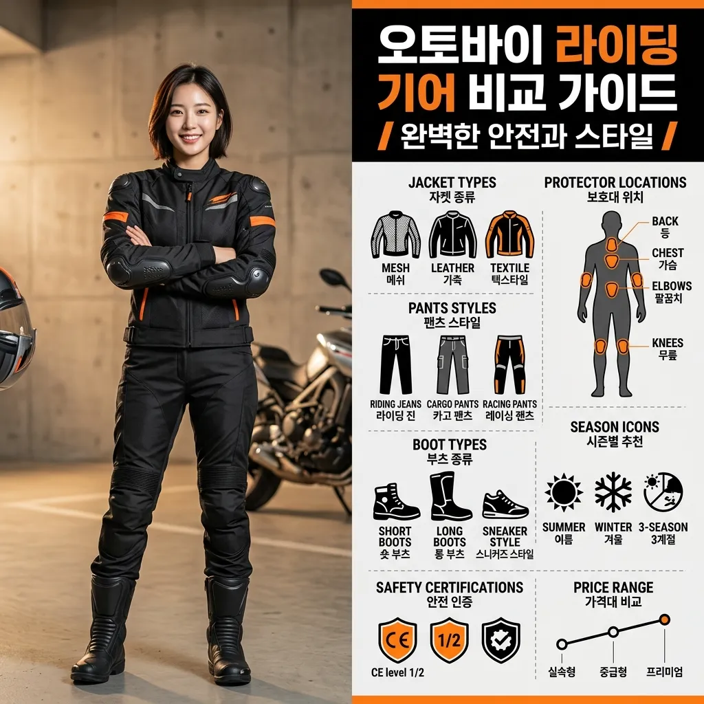 오토바이 라이딩 자켓 바지 부츠 추천 CE인증 계절별 가격 브랜드 비교 총정리