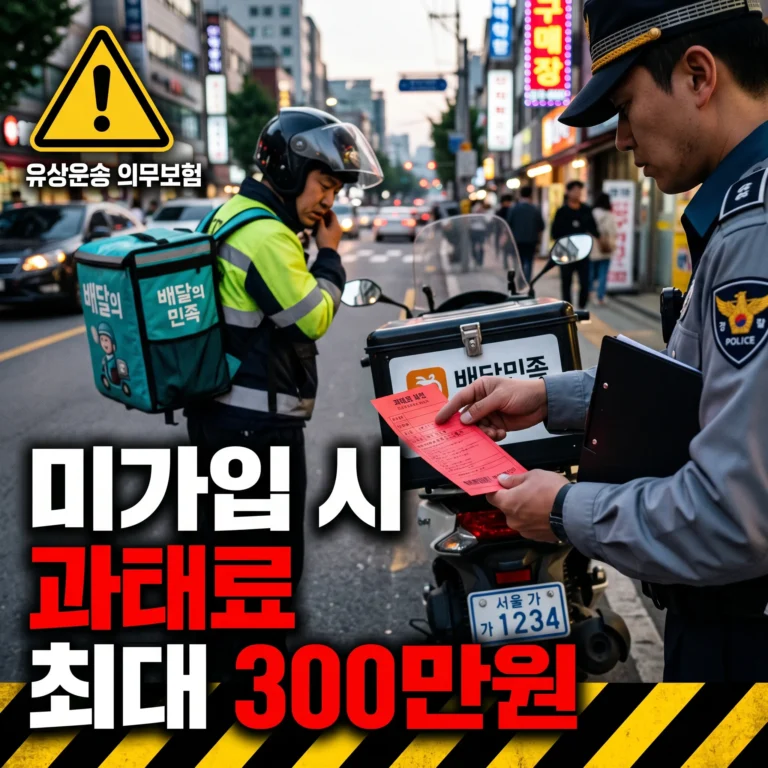 오토바이 유상운송보험 미가입 처벌 5가지와 위험 (2026)