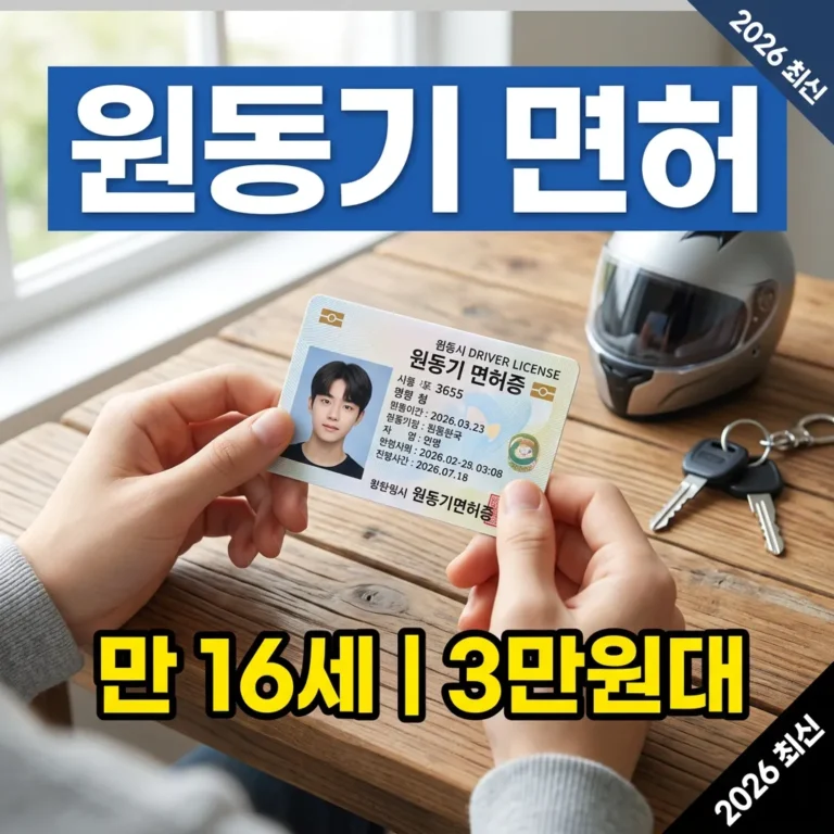 원동기 면허 비용 나이 시험 난이도 등 취득 절차 총정리 2026 (만 16세부터 3만원대)