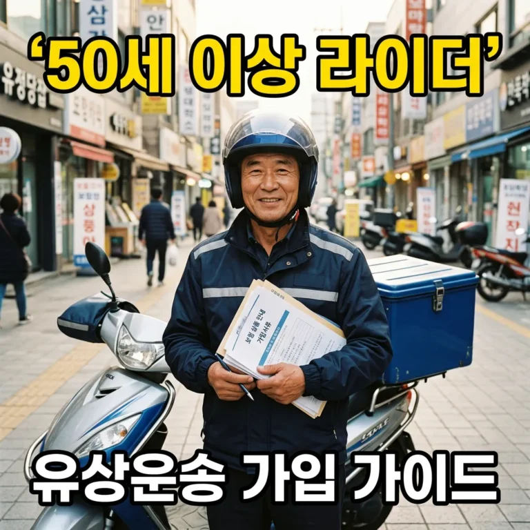 50세 이상 배달 라이더 유상운송보험 가입 7가지 핵심 가이드 2026