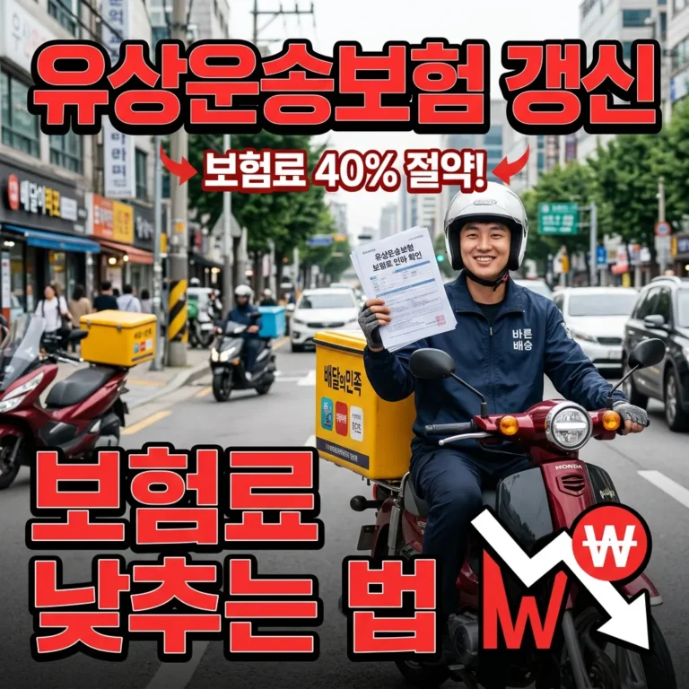 오토바이 유상운송보험 갱신 보험료 낮추는 법 7가지 (2026)