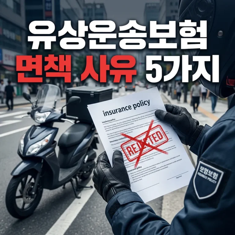 오토바이 유상운송보험 면책 사유 5가지 총정리 (2026)