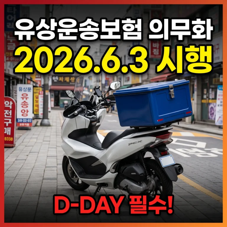 오토바이 유상운송보험 의무화 2026년 6월 3일 시행 총정리 (D-Day 핵심)