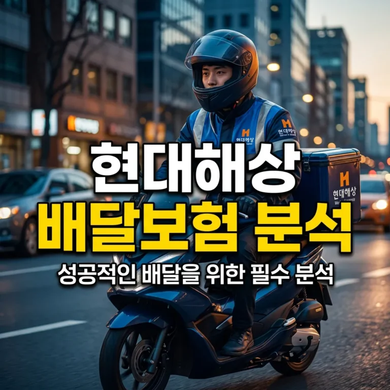 현대해상 배달 라이더 보험료·보장 2026 완벽 분석