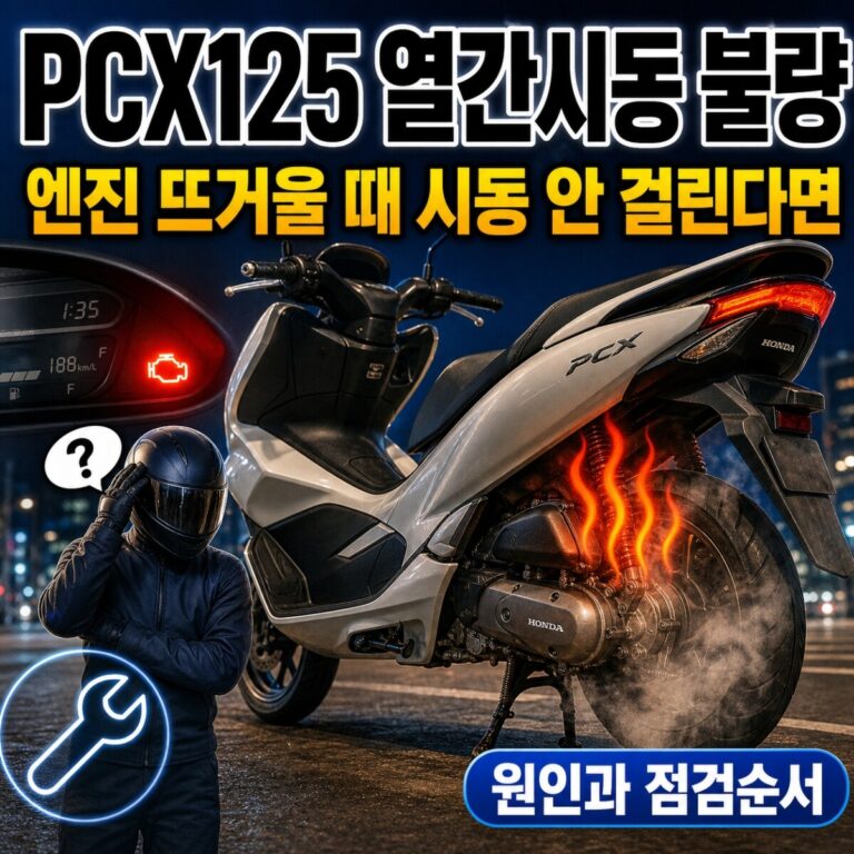 PCX125 열간 시동 불량｜엔진 뜨거울 때 안 걸리는 원인과 점검 순서