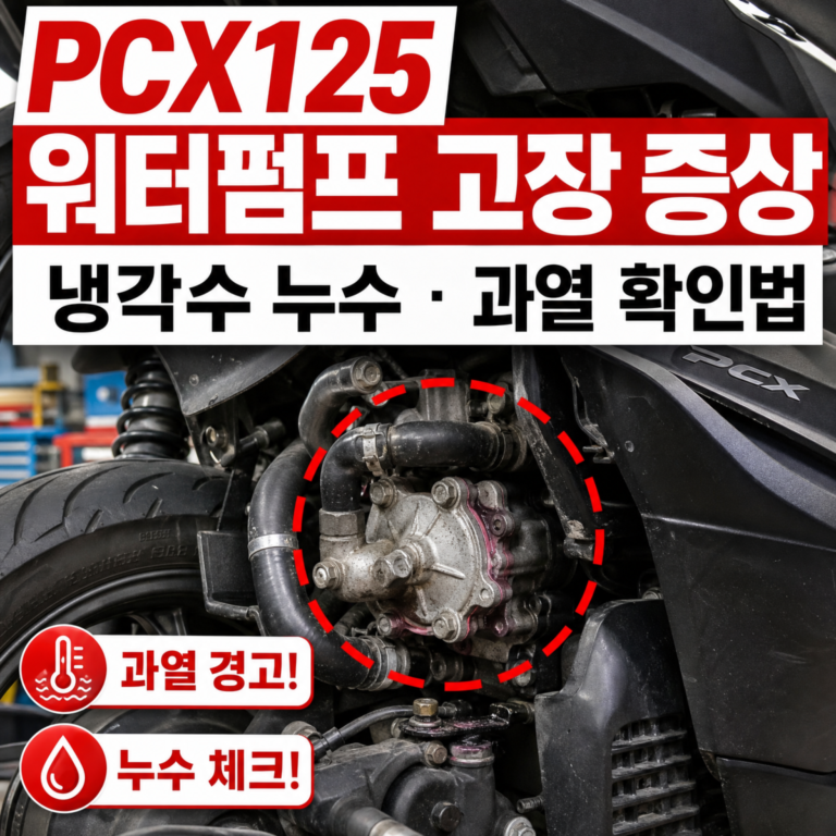 PCX125 워터펌프 고장 증상｜냉각수 누수·과열될 때 확인할 것