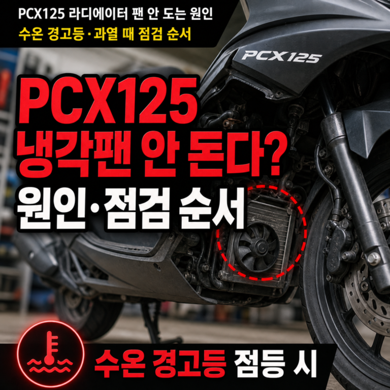 PCX125 라디에이터 팬 안 도는 원인｜수온 경고등·과열 때 점검 순서