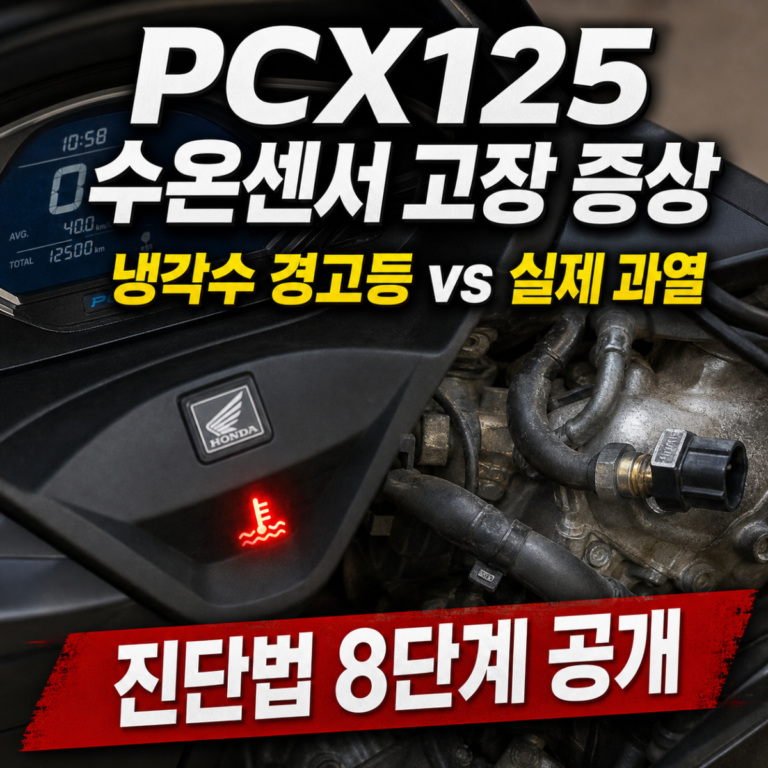 PCX125 수온센서 고장 증상｜냉각수 경고등과 실제 과열 구분법