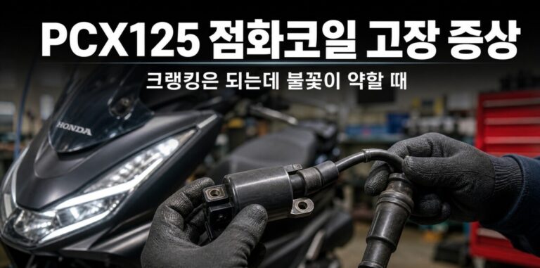 PCX125 점화코일 고장 증상｜크랭킹은 되는데 불꽃이 약할 때 점검 순서