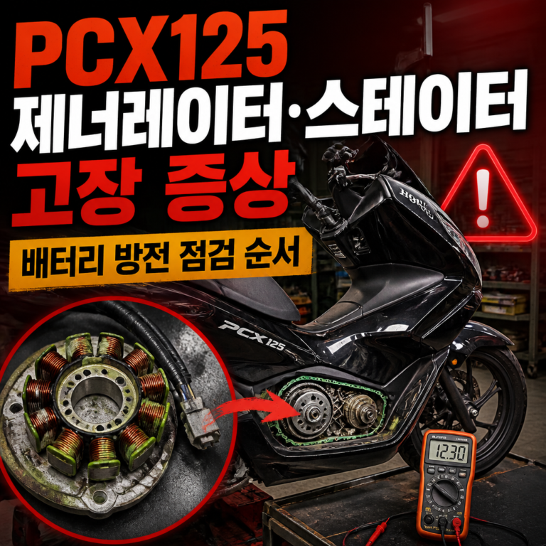 PCX125 제너레이터·스테이터 고장 증상｜배터리가 계속 방전될 때 점검 순서