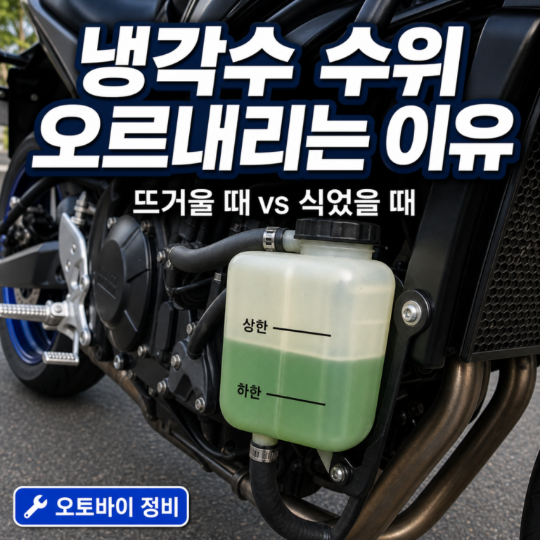 오토바이 냉각수 리저버 수위 오르내리는 이유｜뜨거울 때와 식었을 때 차이