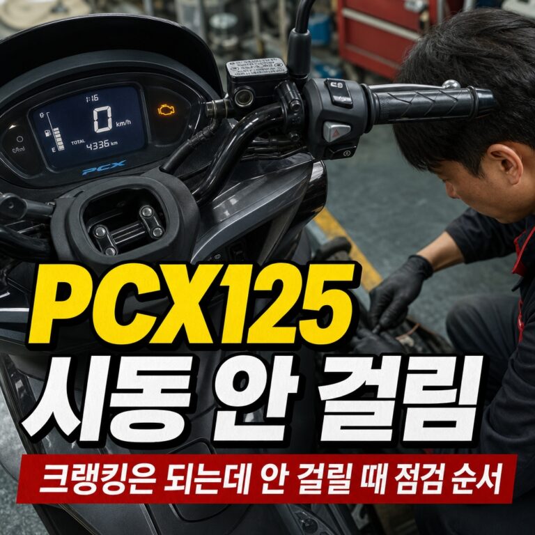PCX125 시동 안 걸림｜크랭킹은 되는데 안 걸릴 때 점검 순서