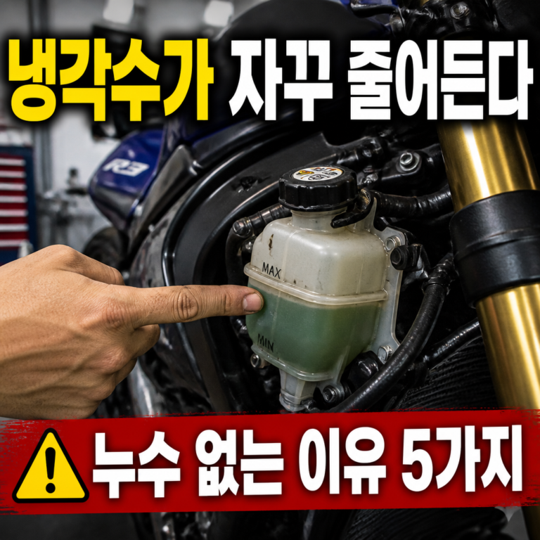오토바이 냉각수 줄어드는 이유｜누수 흔적 없는데 감소할 때 확인할 것