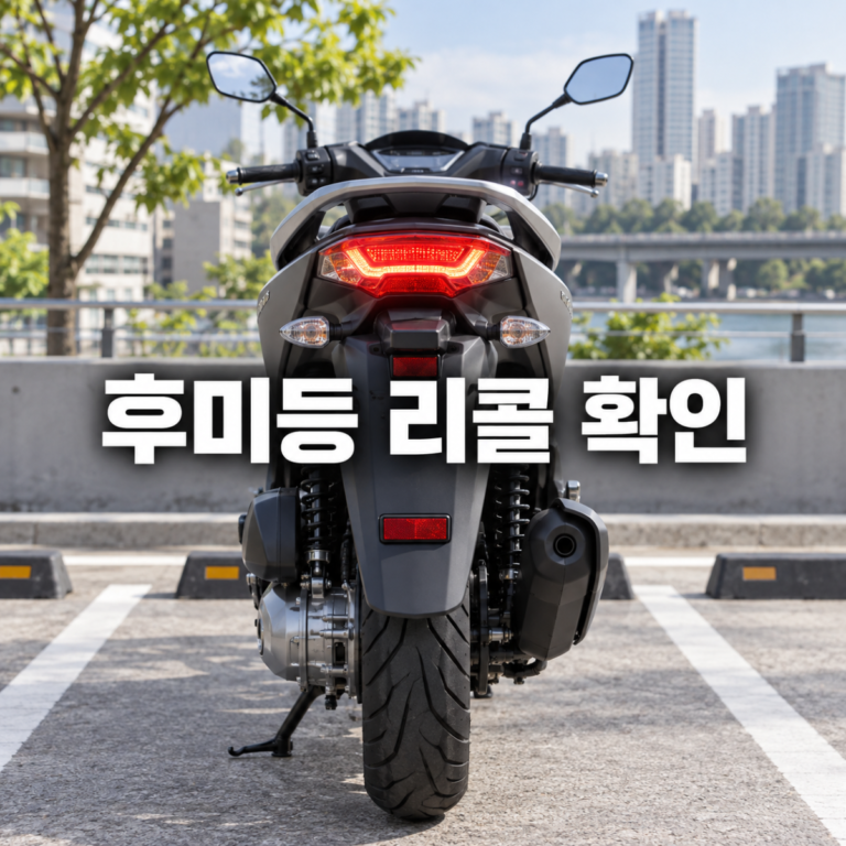 한국모터스 LJ125T-G 후미등 리콜, 156대 대상 조회와 수리 확인