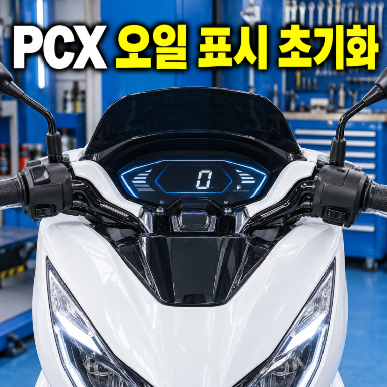 혼다 PCX125 2025 오일 교환 표시등 끄기와 남은 거리 확인 순서