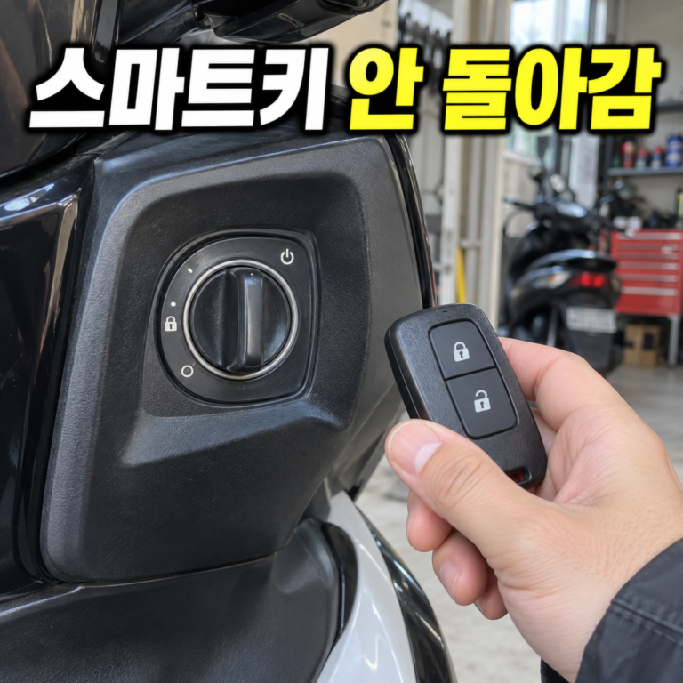 혼다 PCX125 2021 스마트키 노브 안 돌아갈 때 확인 순서